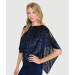 Burnout Asymmetrical Flowy Scoop Neck Top with Open Sleeve