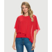 Asymmetrical Flowy Scoop Neck Top W/ Open Sleeve