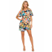 Printed Cowl Wrap Dress with Flutter Sleeve