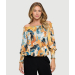 Printed Elastic Off The Shoulder Top