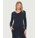 Glitter Long Sleeve Cowl Neck Top