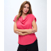 Cap Sleeve Cowl Neck Woven Top
