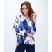 Long Sleeve Boat Neck Printed Dolman Top