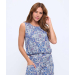 Gathered Sleeveless Printed Top