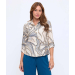 Long Sleeve Button Up Printed Woven Top With Collar