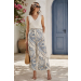 Wide Leg Woven Printed Pants