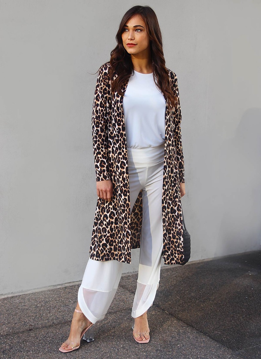 leopard duster cardigan
